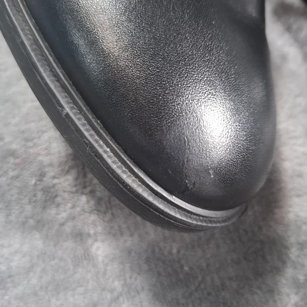 Hush Puppies Bailey Slip-On Loafers, Black Leather, Women's 9.5 M